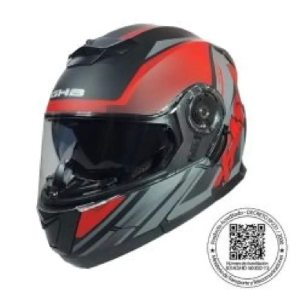 CASCO GHB 160 FAST NEGRO ROJO MATE de GHB