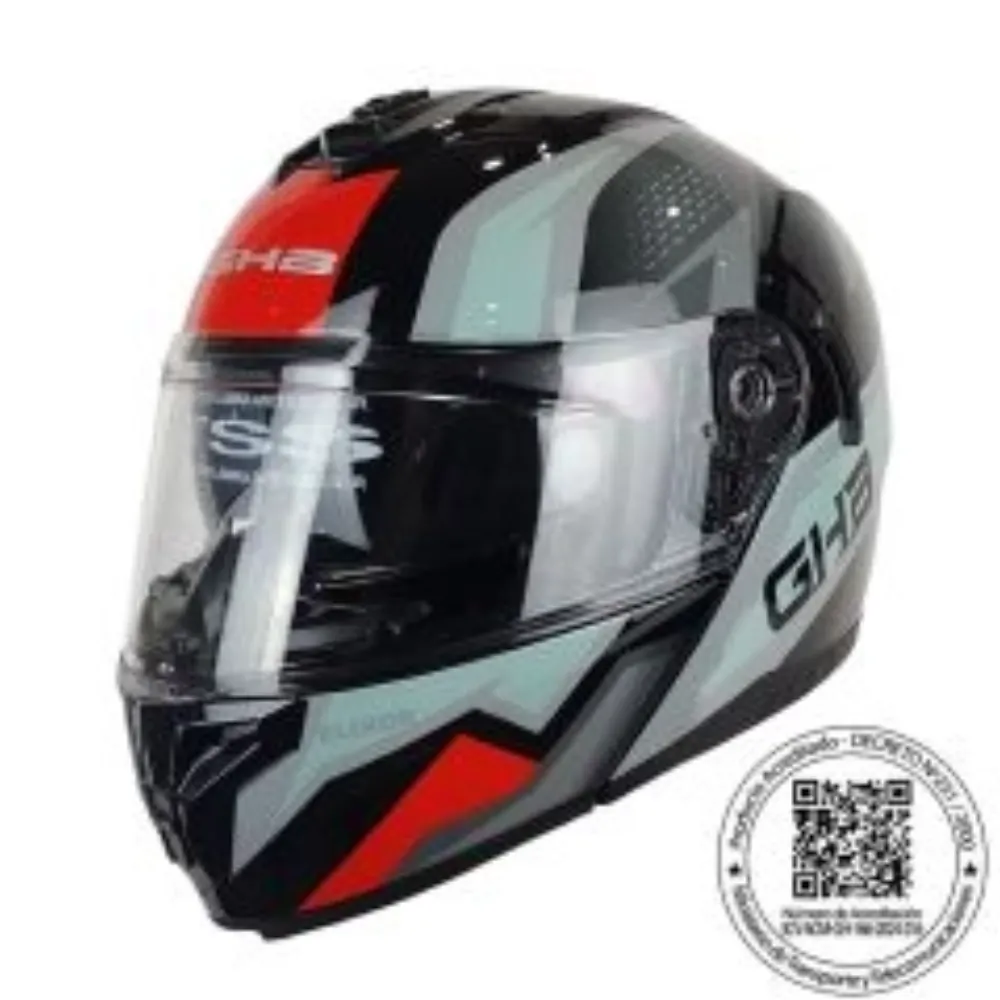 CASCO GHB 166 ELIXOR NEGRO ROJO de GHB