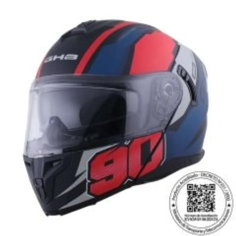 CASCO GHB 166 NINETY NEGRO ROJO MATE de GHB