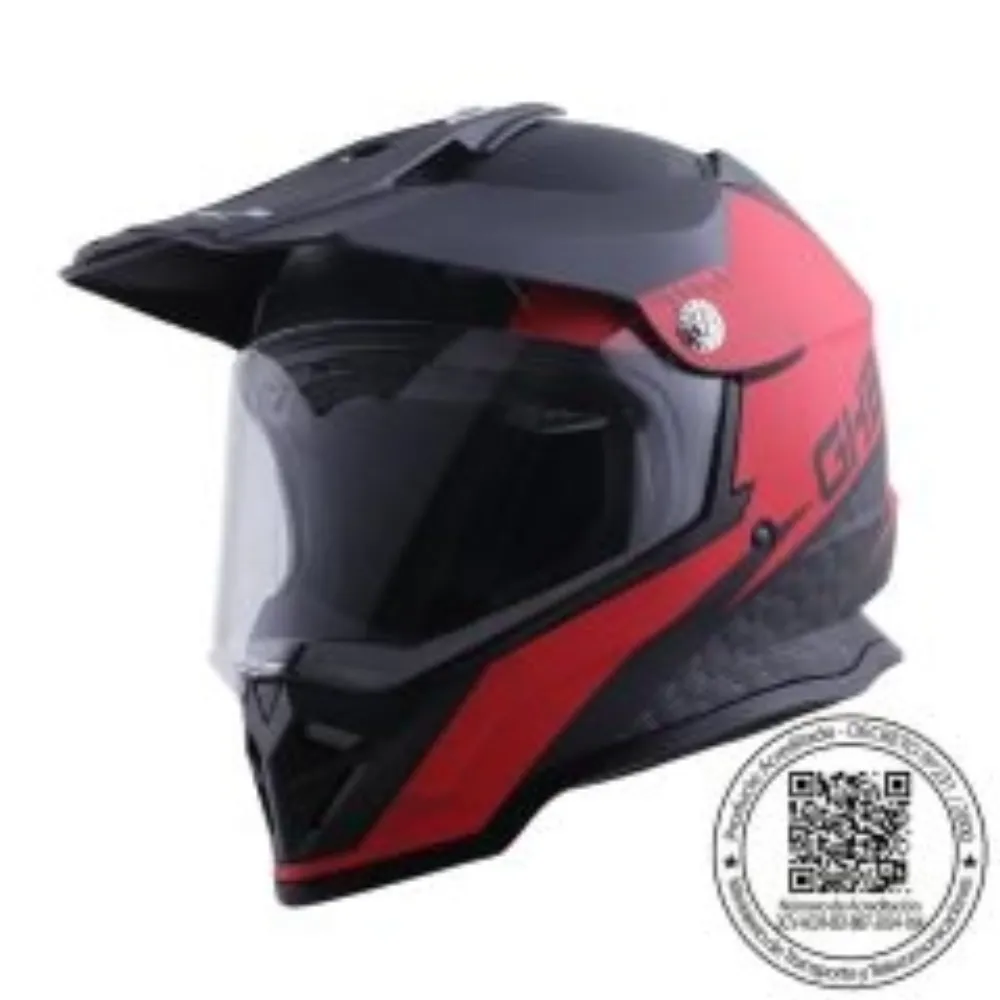 CASCO GHB 819-7 SQUALO NEGRO ROJO MATE de GHB