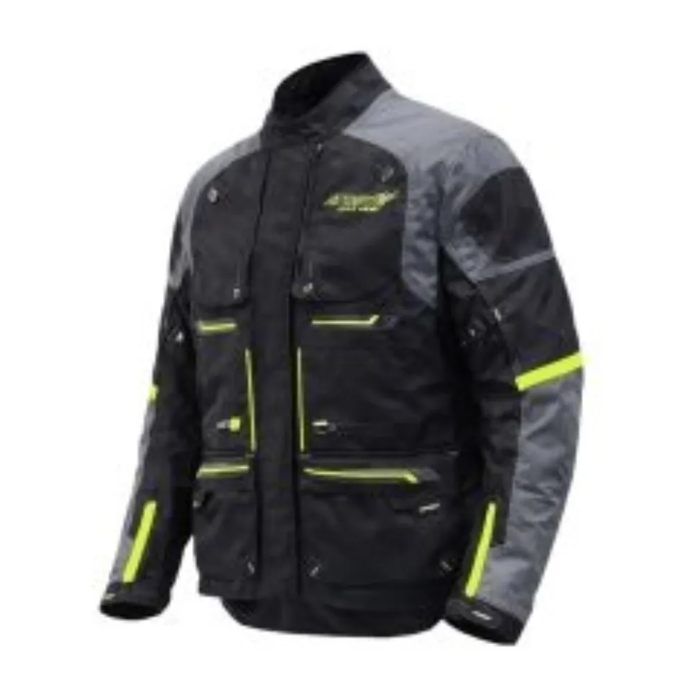 CHAQUETA ATROX OVERTAKE NEGRO GRIS AMARILLO de Atrox