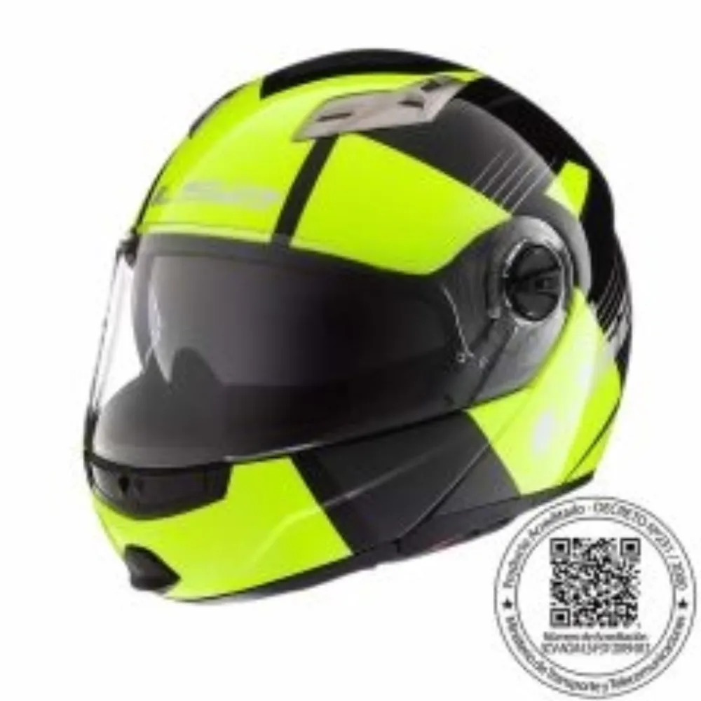 CASCO ABATIBLE LS2 FF370 EASY MILAN NEGRO AMARILLO de LS2 Helmets