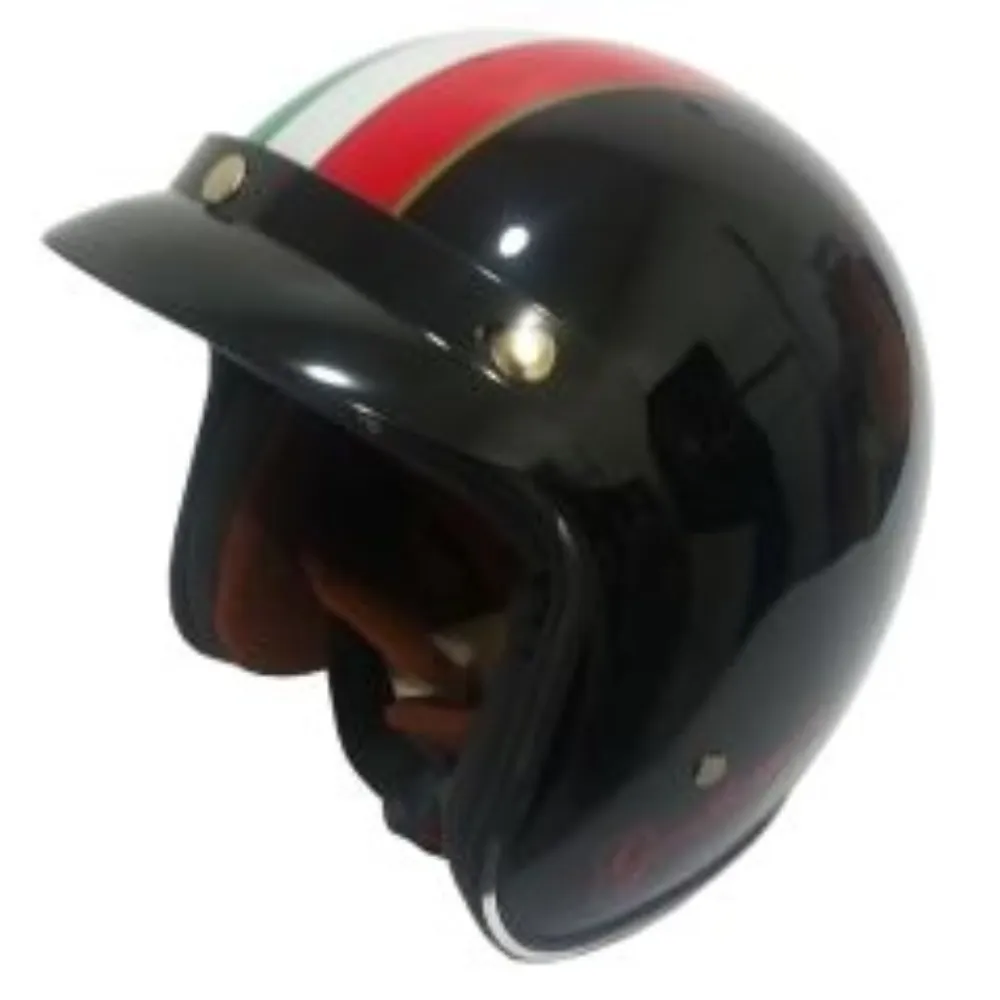CASCO ABIERTO GHB 181 GENTLEMAN NEGRO ROJO VERDE de GHB