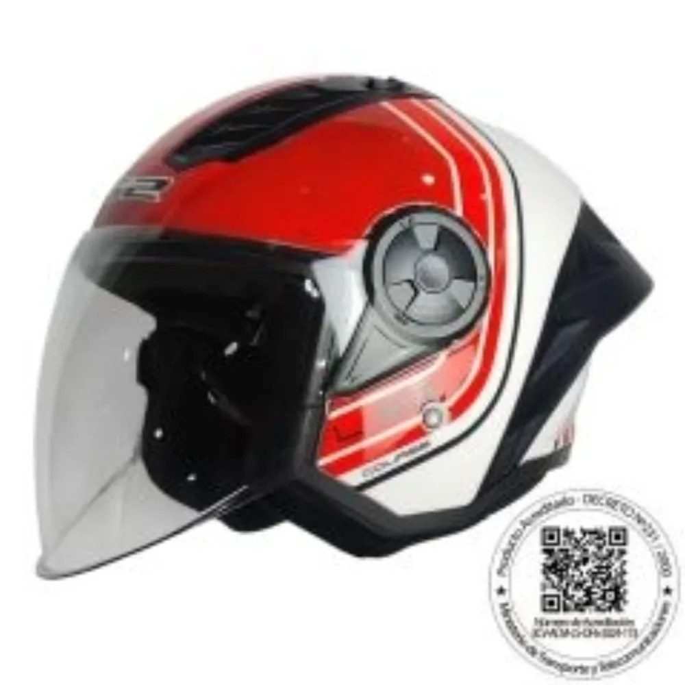 CASCO ABIERTO LS2 OF616 AIRFLOW II COURSE BLANCO ROJO de LS2 Helmets