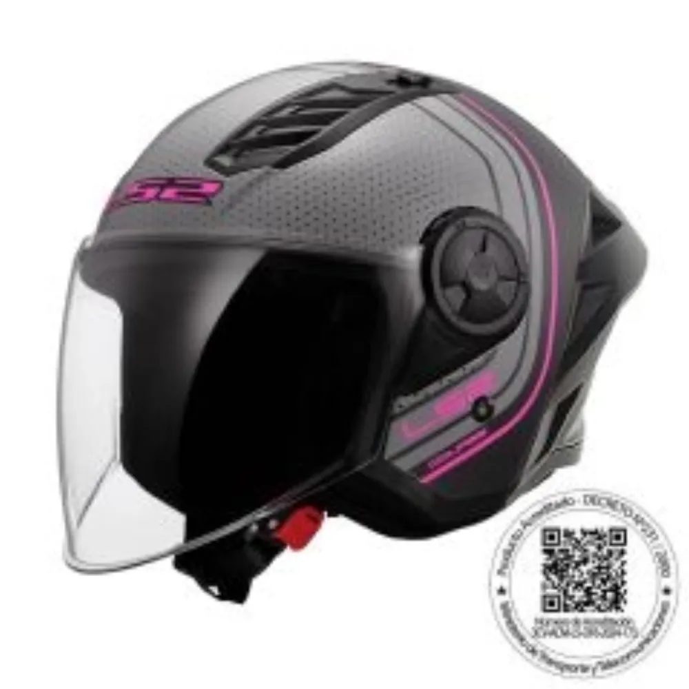 CASCO ABIERTO LS2 OF616 AIRFLOW II COURSE GRIS ROSA MATE de LS2 Helmets