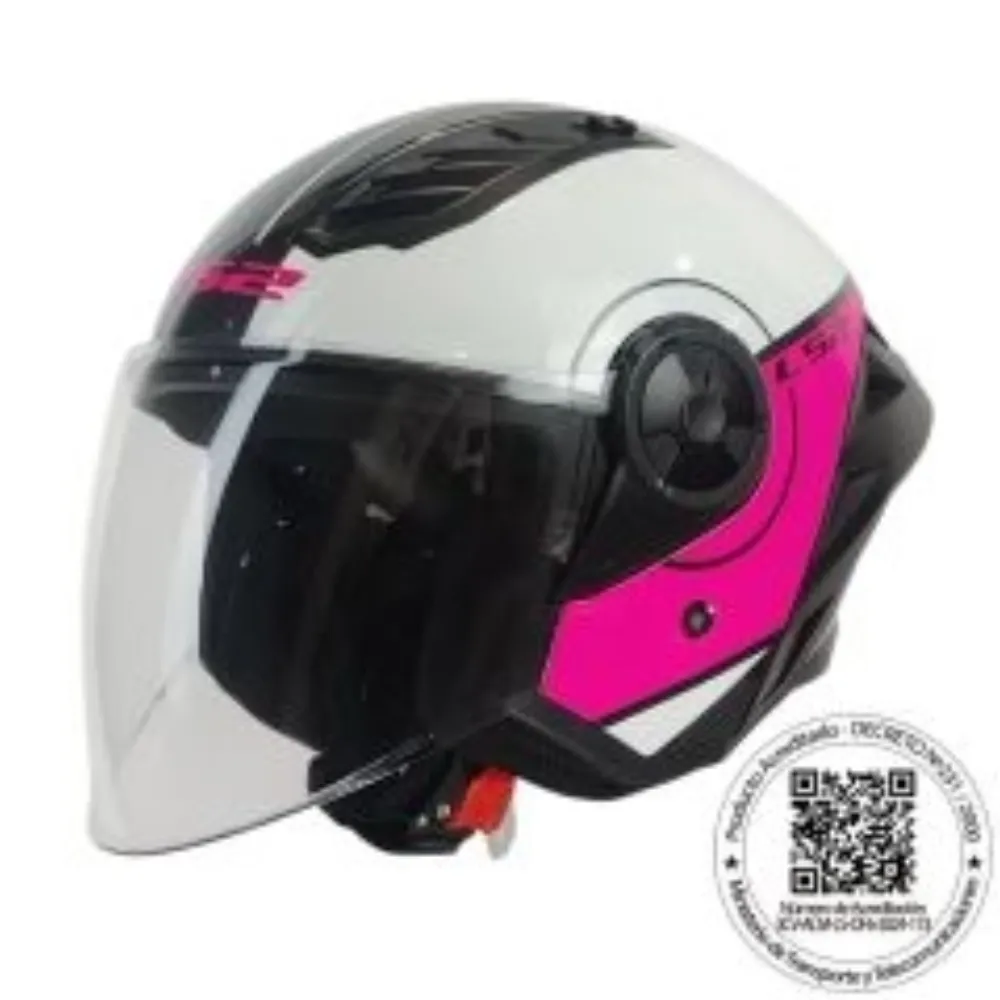 CASCO ABIERTO LS2 OF616 AIRFLOW II COVER BLANCO ROSA de LS2 Helmets