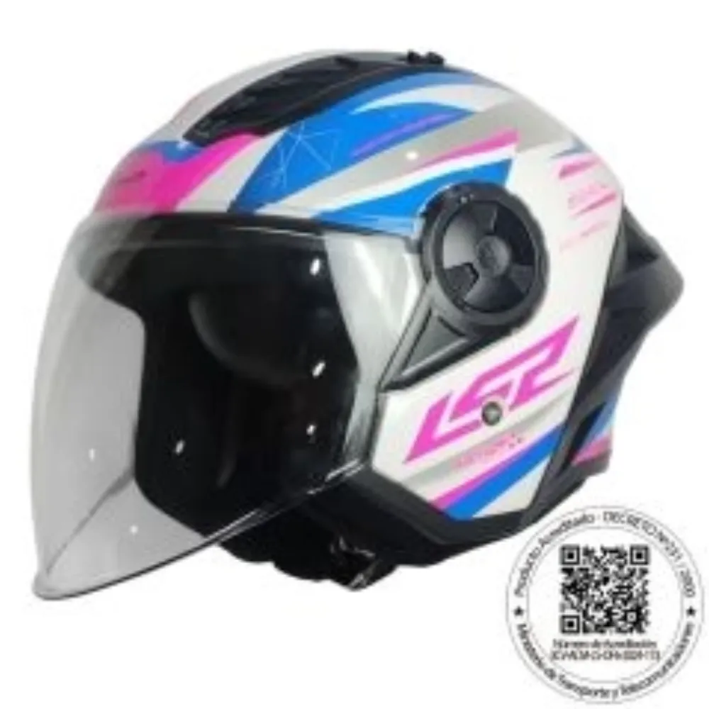 CASCO ABIERTO LS2 OF616 AIRFLOW II DRAZE BLANCO AZUL ROSA de LS2 Helmets