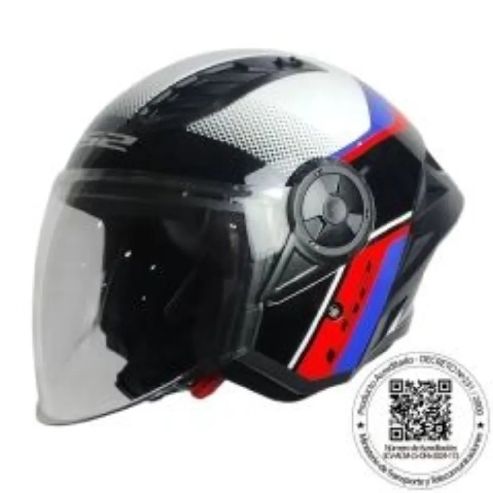 CASCO ABIERTO LS2 OF616 AIRFLOW II RUSH BLANCO AZUL ROJO de LS2 Helmets