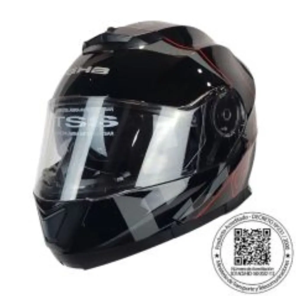CASCO GHB 160 STREAK NEGRO ROJO de GHB