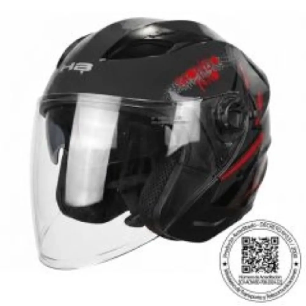 CASCO GHB 708 MONDO NEGRO ROJO de GHB