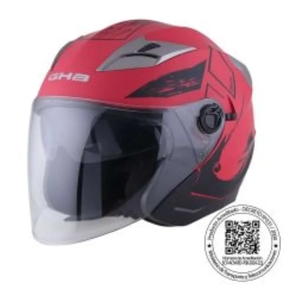 CASCO GHB 708 STAIN NEGRO ROJO MATE de GHB