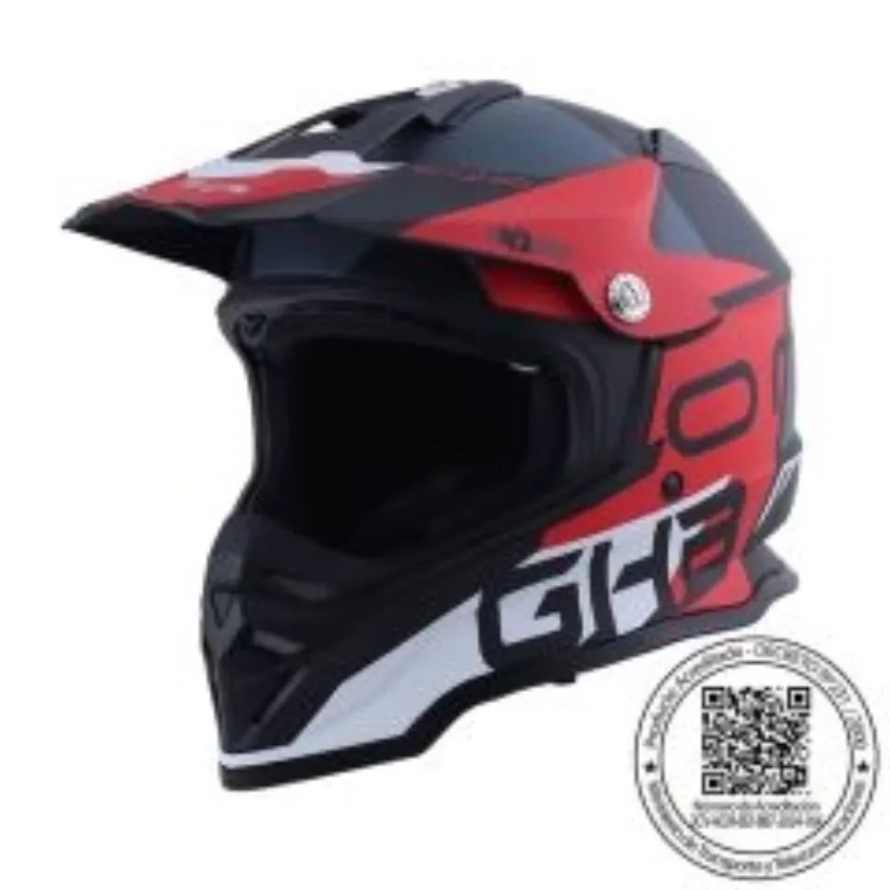 CASCO GHB 819-7 MX ONWARD NEGRO ROJO MATE de GHB