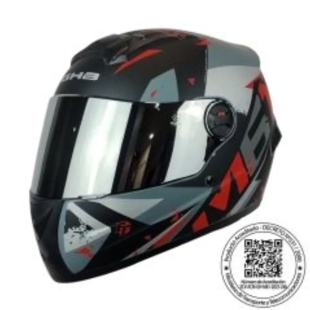 CASCO GHB M-61 GROW NEGRO GRIS ROJO MATE MICA IRIDIUM SILVER de GHB