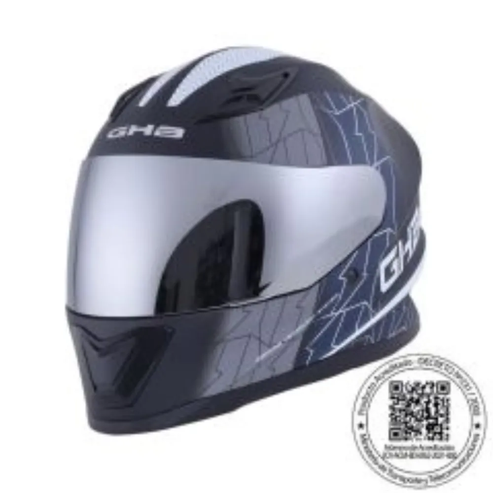 CASCO GHB M-62 JOY NEGRO BLANCO AZUL MATE MICA IRIDIUM SILVER de GHB