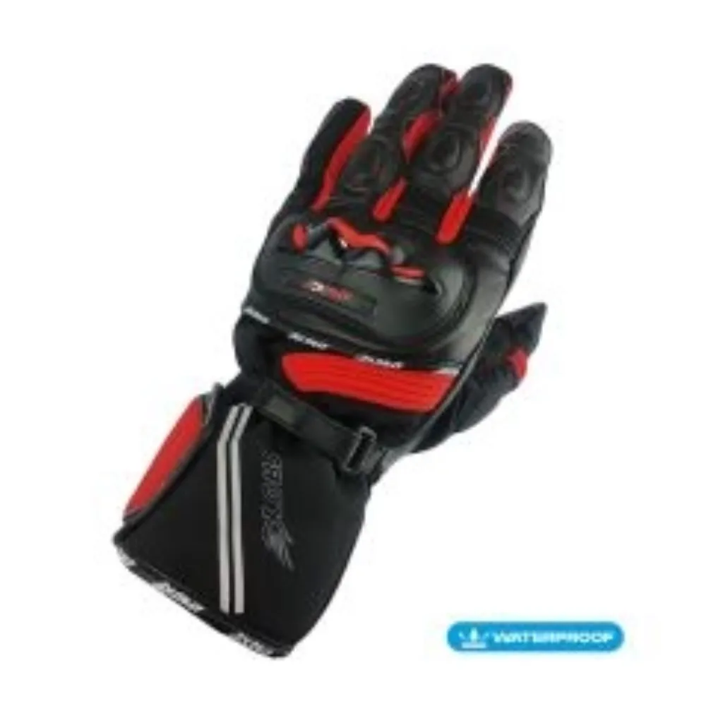 GUANTE ATROX MIG CUERO TEXTIL NEGRO ROJO de Atrox