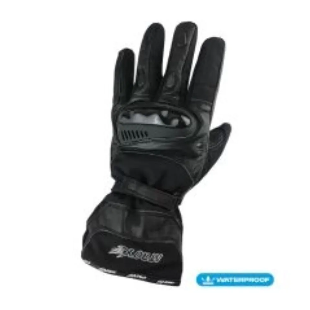 GUANTE ATROX PISA CUERO Y TEXTIL NEGRO de Atrox