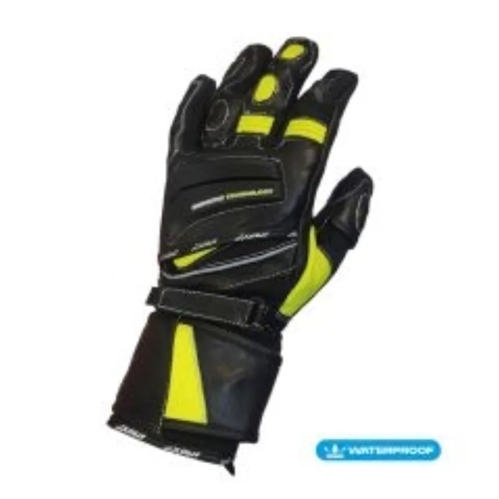GUANTE ATROX STEEL CUERO TEXTIL NEGRO AMARILLO de Atrox