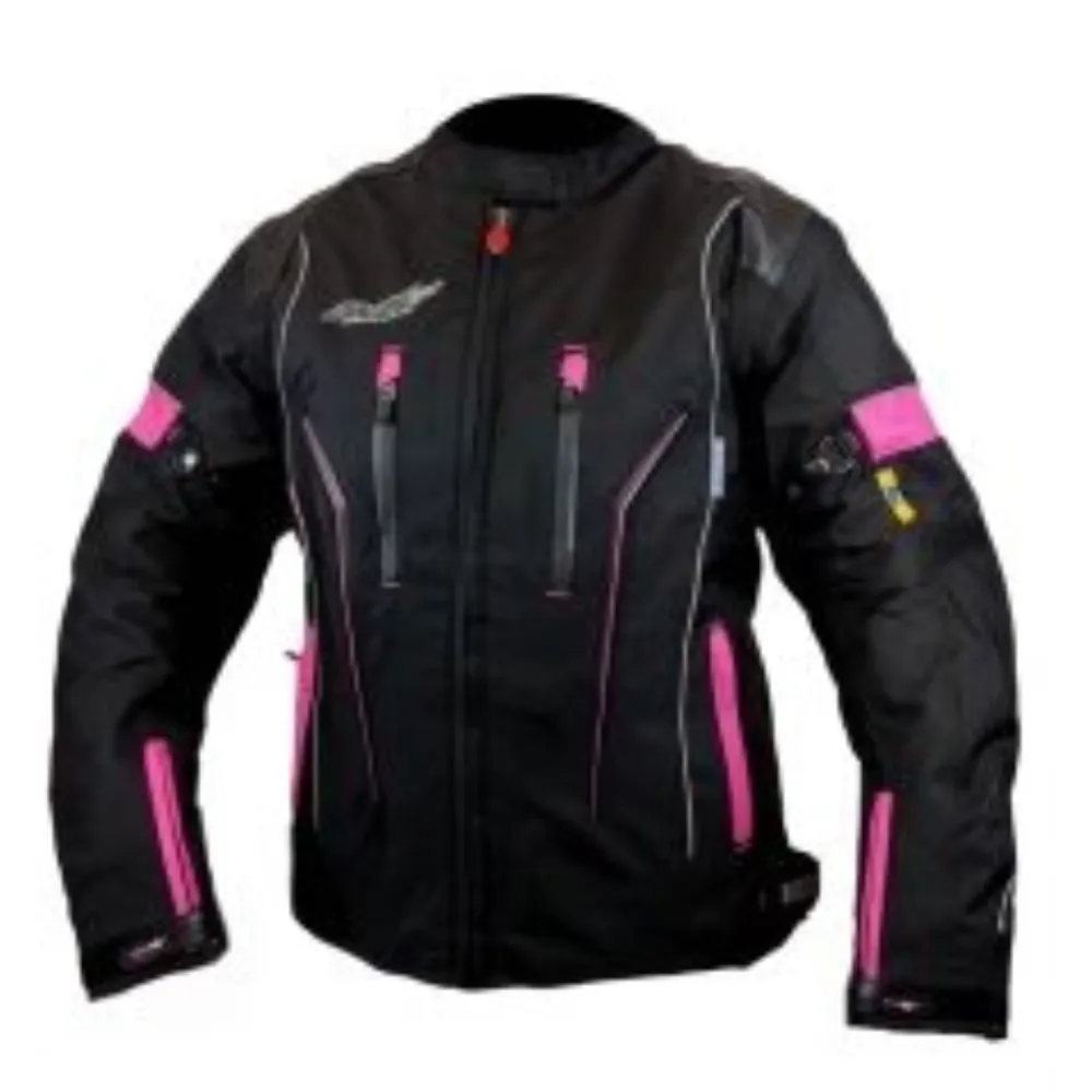 CHAQUETA ATROX CHRONO -1 MUJER NEGRA ROSA de Atrox